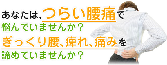 つらい腰痛で悩んでいませんか?